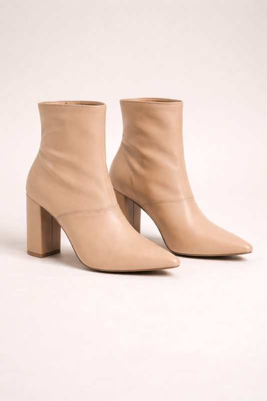 Pointed Toe Bootie with a Block Heel